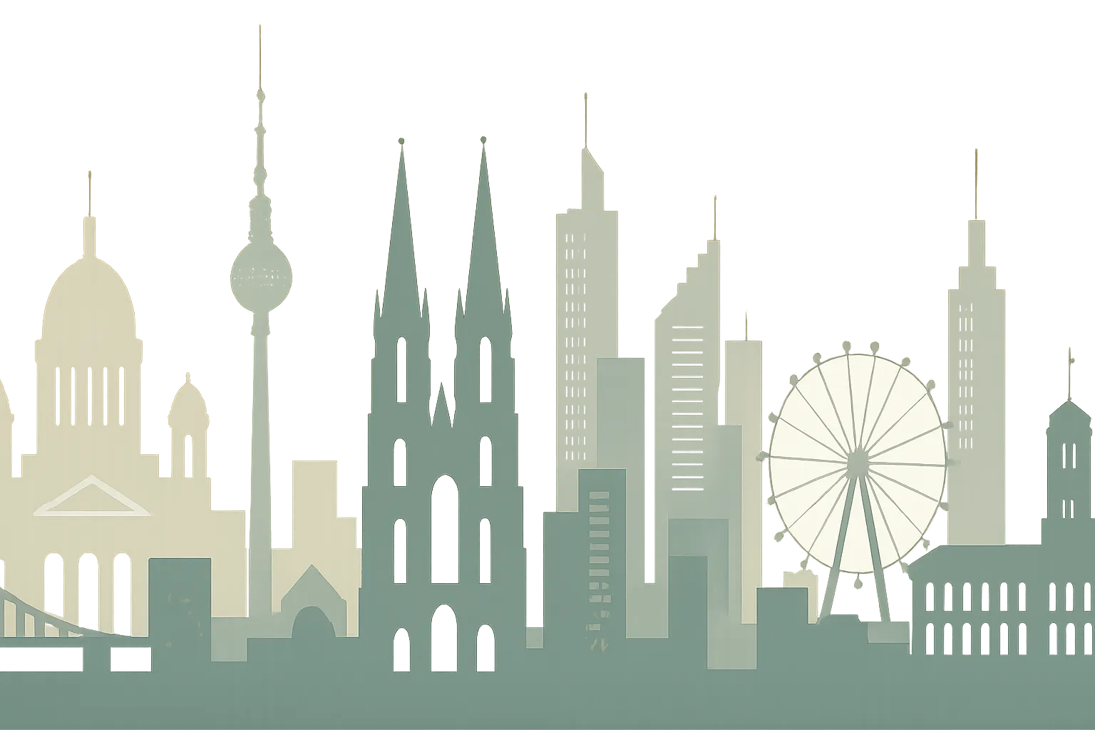 Flächenvorhänge mit urbanen Skylines und architektonischen Texturen